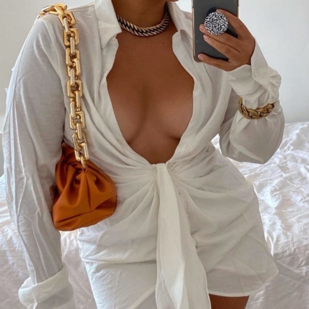 Sexy White shirt dress Jacquemus inspired